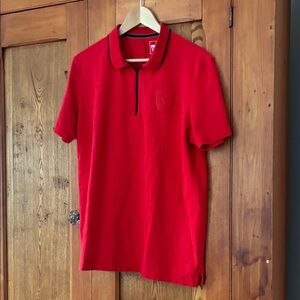10/25$ 🧁 Men's Red Polo Shirt with Zip Collar